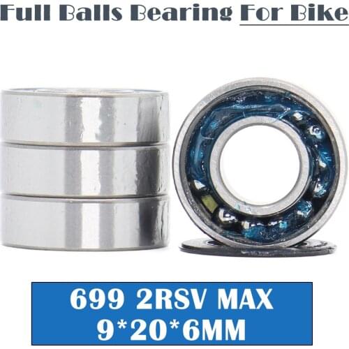 699 VRS MAX Bearings 9*20*6mm ( 4 PCS ) Bike Pivot Chrome Steel Blue Sealed with Grease 699LLU Cart Full Balls Bearing