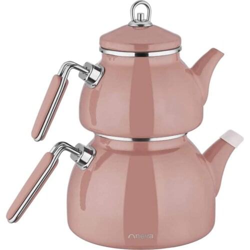 Neva Rose Chocolate Enamel Teapot Set