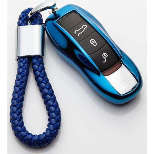 TPU Car Key Ring Cover For Porsche Panamera Carman Macann Bobst Cayenne 911 970 981 991 02A 2017 Macan Cayman Boxter 997 986 987