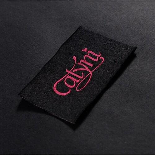 Separate cut folded clothing labels custom private brand washable cloth woven labels garment tags hair wigs labels 1000pcs/lot