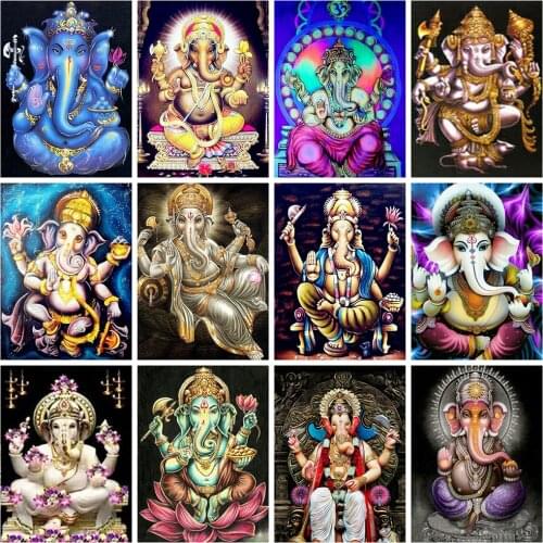 Evershine 5D Diamond Painting Full Square Drill Icon Religion Diamond Embroidery Elephant God Rhinestone Mosaic Home Decoration