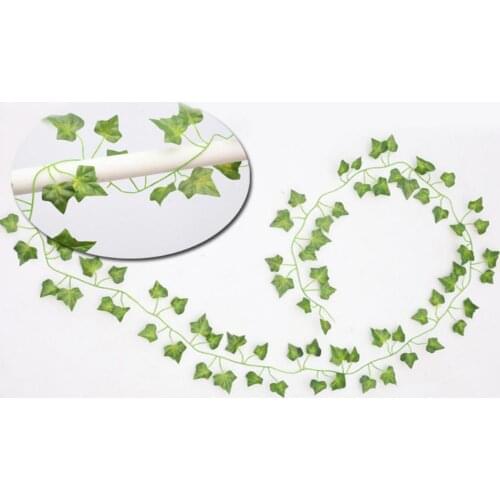 10Pc/Set 2.1M Green Artificial Ivy Leaf Garland Home Decor Plant Vine Fake Foliage Flowers Hanging Rattan String Wall Decoration