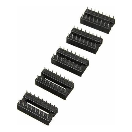 66pcs/lot Connector IC Sockets DIP6/8/14/16/18/20/24/28 pins for NE555 74HC IC Adaptor Socket Kit Solder Type Socket Kit