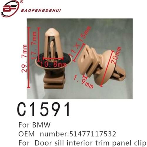 Fastener Door Sill Interior Trim Panel Clips For BMW F20 F21 F22 F25 F26 F30 F31 F32 F34 F35 F36 F80 E60 E61 E63 51477117532