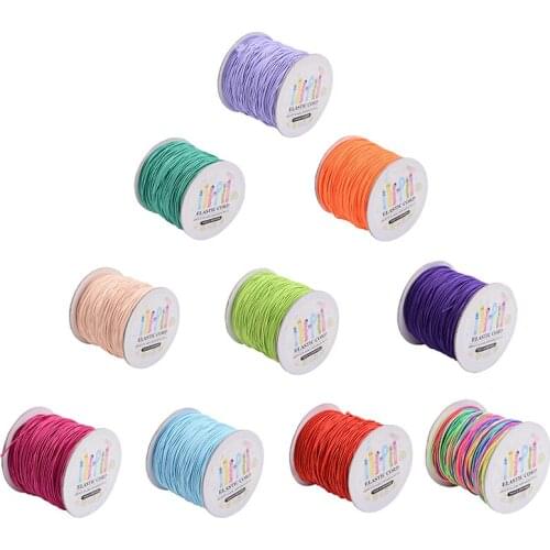 1mm 2mm Round Elastic Cord Thread Rope String with Nylon Outside and Rubber Inside Jewelry Findings for Jewelry Making DIY