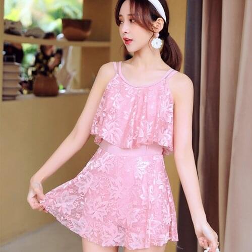 New Korean Beach Swimsuit Women Fashion Elegant Beachwear Sleeveless Printed Swimsuit Hot Spring Swimming Beach Sports Swimsuit