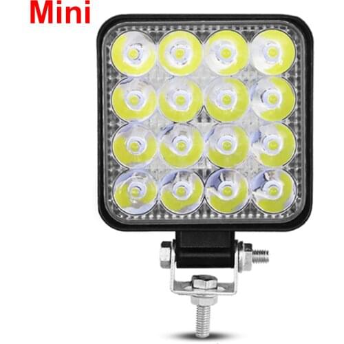 48W Mini Square LED Work Light 4x4 Car Spot Beam Driving Fog Lamp for 12V 24V Offroad SUV ATV Tractor Boat Truck 4WD