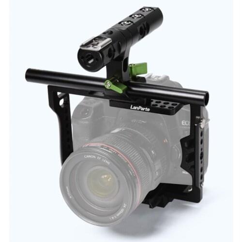 Lanparte Universal Camera Cage with Top Handle for 6D, 5D Mark II, S1, S1H, GH5s, GH4, a9, a7 and DSLR Accessories