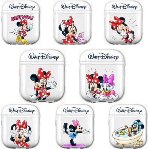 Disney Cute Mouse Minnie and Mickey Soft Silicone Cases For Airpods 1/2 Protective Bluetooth Wireless Earphone Cover For Air Po
