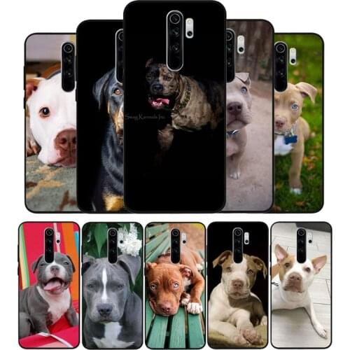 White Pit Bull Lovely Pet Dog Pitbull Black TPU Silicone Soft Phone Case For Redmi 4A 4X 7A 5 Plus 6 Pro NOTE 9 7 8 5 Pro 4 6