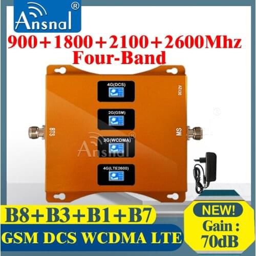 Upgrade!! Four-Band 900 1800 2100 2600Mhz 4G Cellular Amplifier GSM Repeater 2G 3G 4G Mobile Cellular Booster LTE DCS UMTS GSM