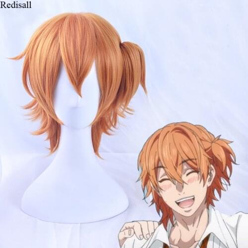 Yarichin Bitch-bu Kyousuke Yaguchi Orange Wig Cosplay Halloween Synthetic Hair for Adult Base Wig+ Clip Role Playing Hair