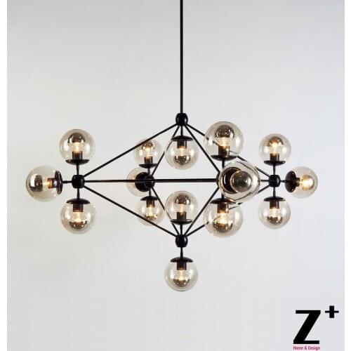 Replica item Modo Chandelier 3 Sided 15 Globes LED lamp Suspension coffee bar iron glass free shipping