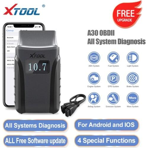 XTOOL Anyscan A30 Full system Car Diagnostic Tools OBD2 code reader scanner for EPB Oil reset All Free car software free update