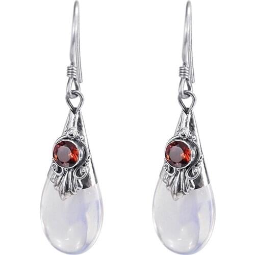 Moonstone Earrings Women Fashion Ears Jewelry Accessories Female Earing Water Droplets Earrings