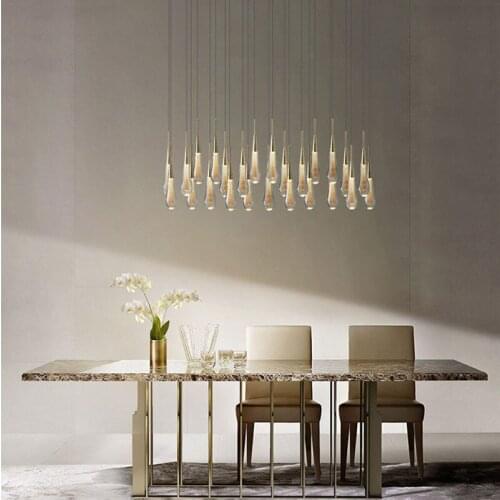 Modern Crystal Glass Led Pendant Lights Nordic Luxury Living Room Hanging Lamps Home Bedroom Lighting Staircase Light Fixtures