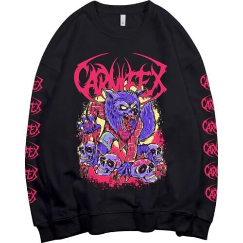 4 designs wolf deathcore band Carnifex Pollover Sweatshirt rock hoodie heavy metal sudadera rocker streetwear fleece Outerwear
