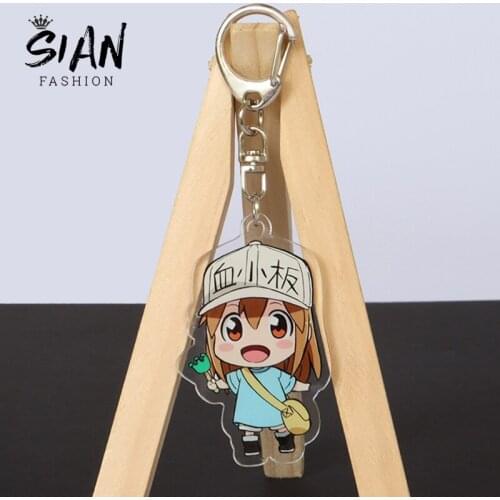 SAIN Anime Cells at Work Figure Keychain Hataraku Saibou Cosplay Cute Key Ring Collection Custom Pendants For Women Men Jewelry