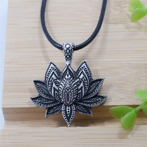 Yoga Flower Of Life Om Lotus Shape Pendant Necklace Mandala Tibetan Buddhist Meditation Jewelry