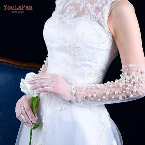 YouLaPan 1 Pair Princess Girls Bridal Gloves Wedding Dress Accessories Elegant Bridal Gloves Long Party Evening Dress Jewelry