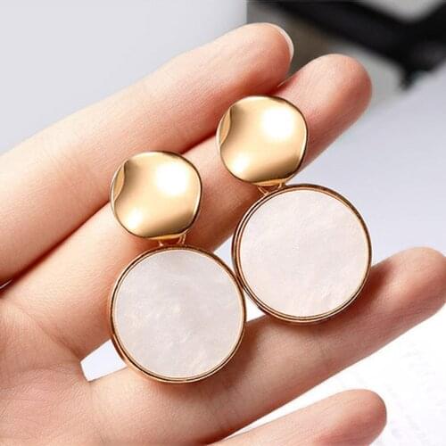 New Bohemian Korean geometric clip on Earrings For Women gold Earring Big charm earrings Fashion Jewelry Wholesale