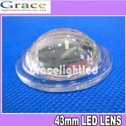 10PCS 43mm LED LENS Reflector 5-90 Degree For 10W-100W LED light Lamp