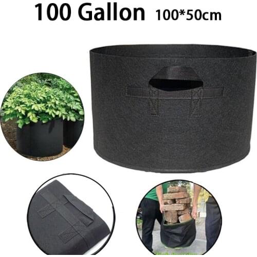 100 Gallon Hand Held Plant Grow Bags Fabric Pot Jardim Orchard and Garden Flowers Plant Growing Container Gardening Tools
