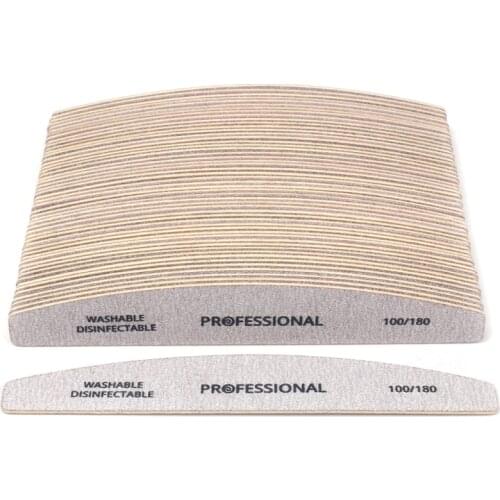 100Pcs Wooden Nail File 100/180 Thick Sandpaper Nail Buffer Block Emery Board lime a ongle professionel Manicure Nail Supplies