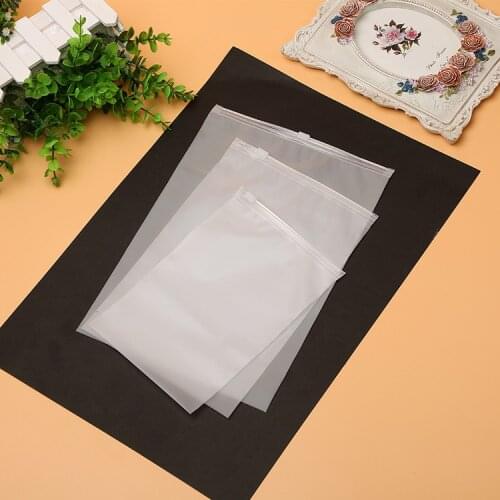 100pcs Scrub transparent ziplock zipper bag clothing underwear scarf plastic large small bag
