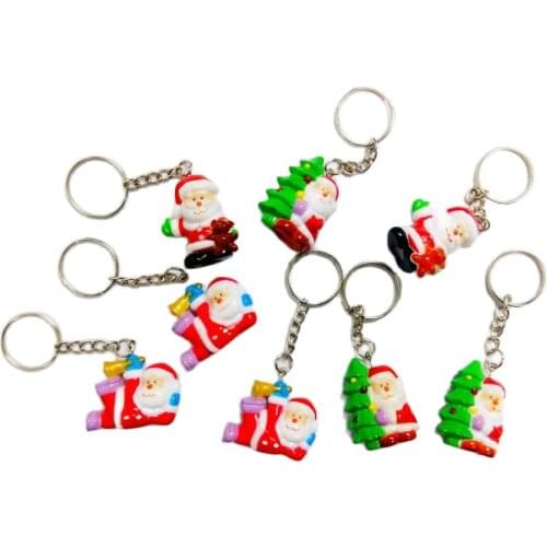 12 pc Santa Claus X'Mas Chrismas Pencil Top keychain Cake Decoration Topper Birthday Party Favors Gift Novelty Pinata Bag Filler