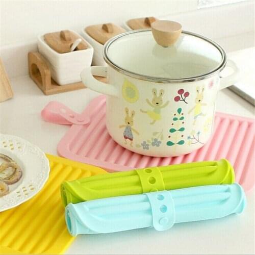 22.5x29.5cm Silicone Non-slip Heat Resistant Mat Coaster Cushion Placemat Pot Holder 4N1349