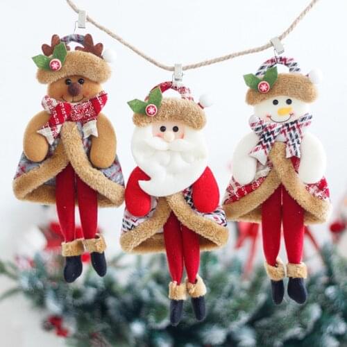 3pcs/set Christmas Tree Decorations Santa Claus Snowman Hanging Doll Pendants Xmas Gift