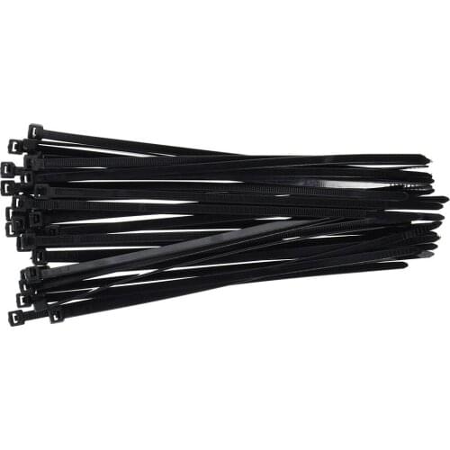 8` Plastic Cable Zip Ties 100-Pack (Black)
