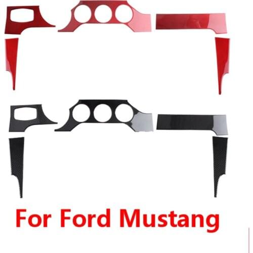 For Ford Mustang Accessories 2015 2016 2017 2018 2019 Carbon Fiber Car Dashboard Instrument Panel Sticker Interior Trim