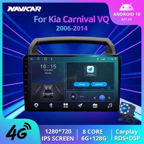 NAVICAR 2Din Android10.0 Car Radio For Kia Carnival VQ 2006-2014 GPS Navigation Stereo Receiver Auto Radio Car Video NO 2DIN DVD