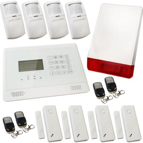 Wireless&Wired GSM Autodial Intruder Burglar Home Alarm System + Flash Siren