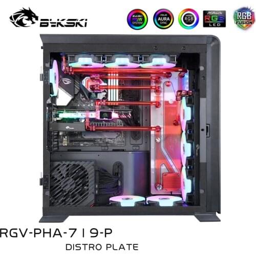 BYKSKI Acrylic Board Waterway Block Kit Solution for PHANTEKS 719LTG Computer Case kit for CPU/GPU Block Support DDC Pump