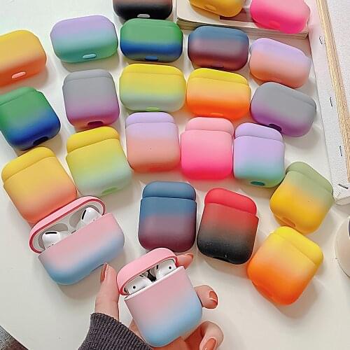 Candy Colorful Cover For AirPods 2 1 Pro Gradient Cute Earphone Cases For Apple AirPods Pro 2 1 Case Luxury Hard PC Covers Shell