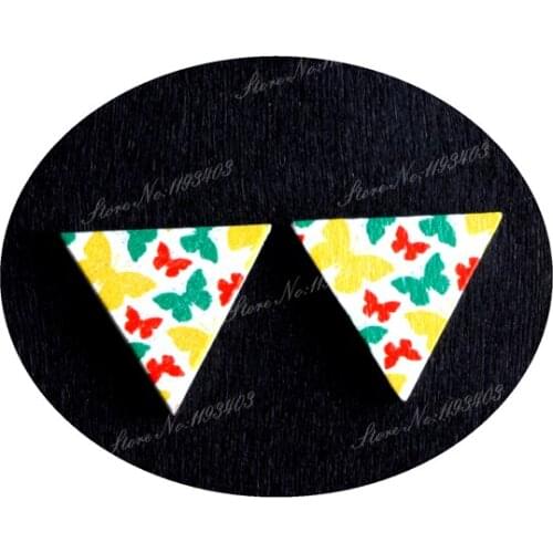 15 x 17mm Butterfly Triangle Wood Laser Cut Cabochon beads to make DIY Rings, Earrings, Brooch, Necklace pendant