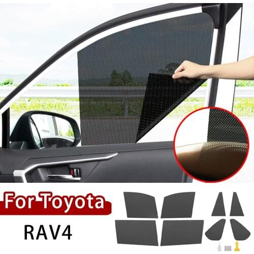 For Toyota RAV4 Car Side Window Sunshades Electrostatic Sticker Sunscreen Film Stickers Cover Automobiles Accessories 8pcs PVC