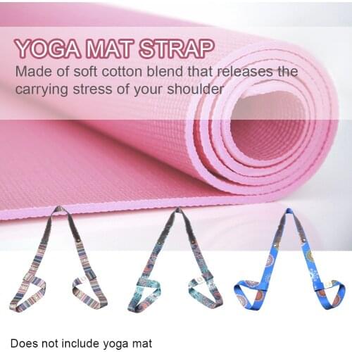 Stretch Shoulder Exercise Sling Belt Multifunctional Adjustable Yoga Mat Strap Printed Carry Gym Sports Waist Leg Fitness