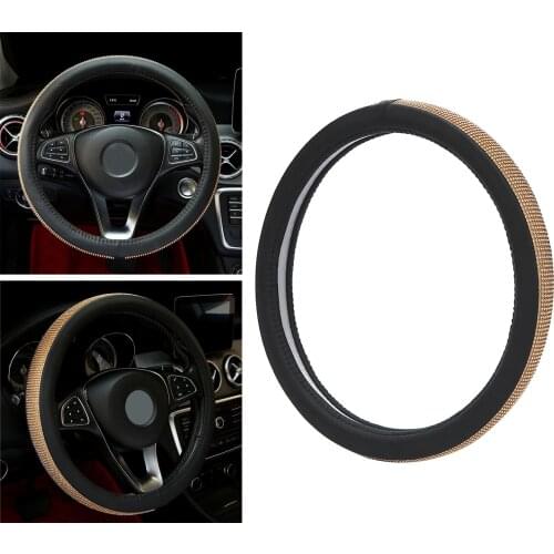 Diamond Leather Steering Wheel Cover, for Women Girls, with Bling Bling Crystal
