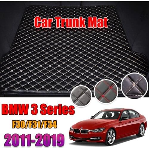 Leather Car Trunk Mat Carpet Tail BMW 320i 330i Cargo Liner For BMW 3 Series 2011-2019 Trunk Boot Mat BMW F30 F31 F34 Liner Pad