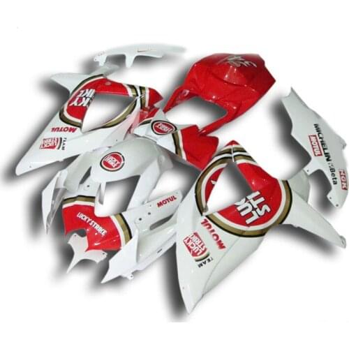 LUCKY STRIKE Red white Fairing kit for SUZUKI GSXR600 750 GSXR600 GSXR750 GSX-R600 K8 08 09 2008 2009 Injection mold Fairings
