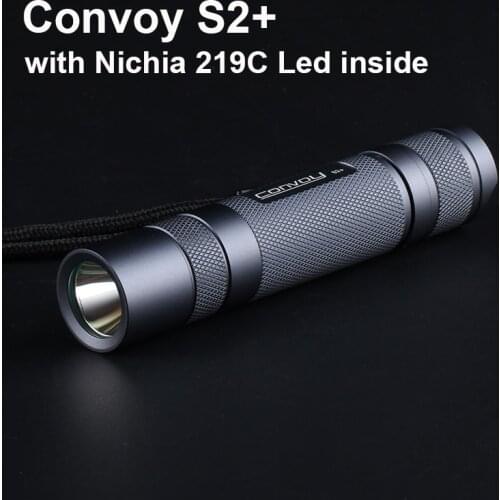 Powerful Flashlight Convoy S2 Plus with Nichia 219C DTP Copper Plate 7135*4 Grey 18650 Torch Flash Light Camping Mini Lanterna
