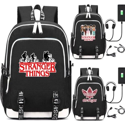 Stranger Things Elevn Men Backpack USB Bag Casual Backpack Teenagers Student School Bag Travel Shoulder Laptop Bag Gift