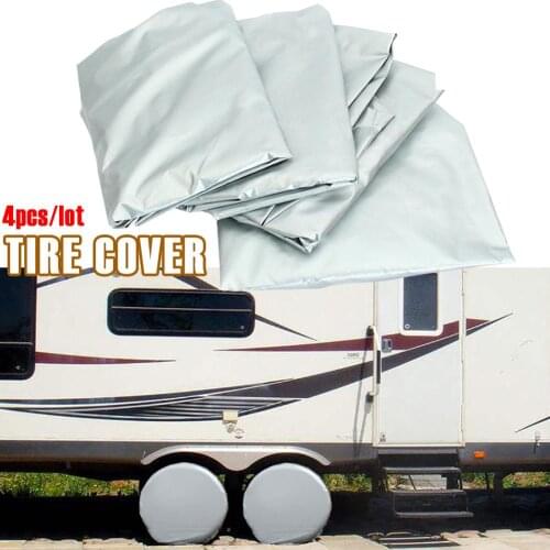 Pack Of 4 Pieces Tire Covers Aluminum Film Tire Sun Protectors All-season Cover Easy To Install Remove And Clean