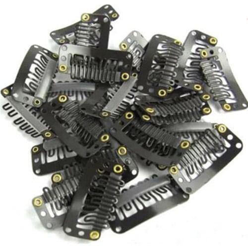 10/20/30Pcs Hair Extension Snap Clips Metal BB Black U-Shape Hair Snap Clips for Wig Weft Barrette Salon Grip Pins Styling Tools