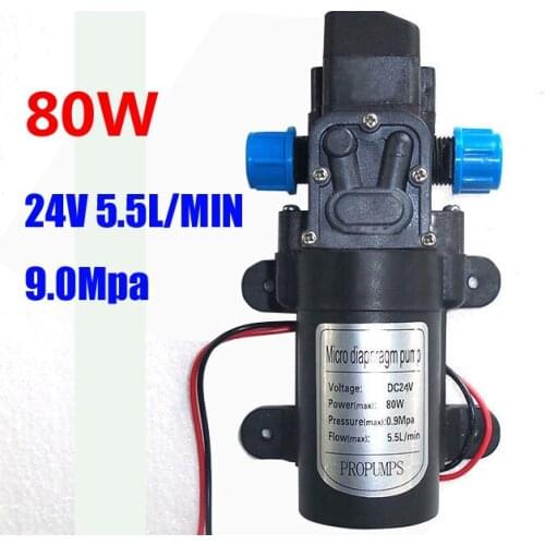 24V small Water Pump DC 5.5L/min 80W Micro Car Diaphragm High Automatic Pressure Switch,80W car wash pump