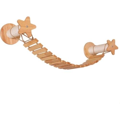 Wall-mounted Cat Bridge Cat Tree House Climbing Frame Star Scratching Post Cat Ladder Step Kitten Jumping Platform Pet Furniture